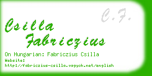 csilla fabriczius business card